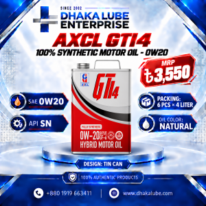 GTi4 100% SYNTHETIC MOTOR OIL 0W20 4LTR